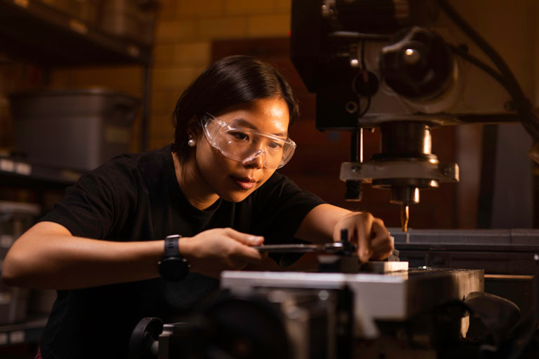 June Cho working in ICS lab